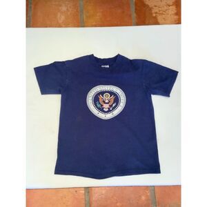 Vintage USA Seal T-Shirt Single Stitch Hanes Beefy Navy Size M Made in USA